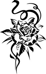rose, flower, vector, tattoo, illustration, design, art, floral, decoration, pattern, black, nature, love, plant, animal, logo, drawing, silhouette, symbol, vintage, tribal, ornament, element, style, 
