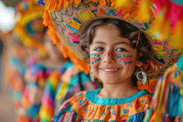 Naklejka premium Lively moment capturing the excitement of breaking piñatas during Cinco de Mayo festivities