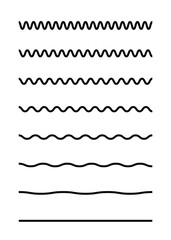 Set of wavy horizontal lines on white