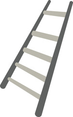 ladder with five steps is shown cartoon