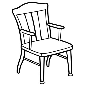 recommend clip art: chair isolated on a white background line art