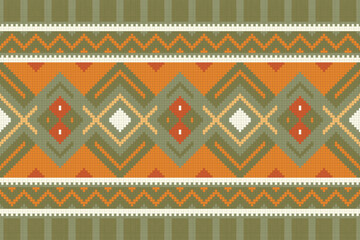 Ikat Seamless Pattern Embroidery Background. Ikat Patterns Geometric Ethnic Oriental Pattern Traditional. Ikat Aztec Style Abstract Design for Print Texture,fabric,saree,sari,carpet.