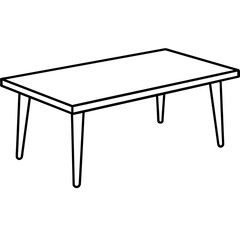 table isolated on a white background line art