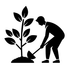 gardener with shovel vector design