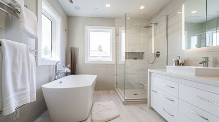 Minimalistic and clean bathroom, clear and comfortable bath