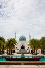 The front facade of the mosque of Al-Bukhary in Alor Setar, Kedah, Malaysia. Muslim praying place.