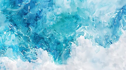 Soft watercolor washes blending azure blues and turquoise, evoking clear summer skies and refreshing waters. 