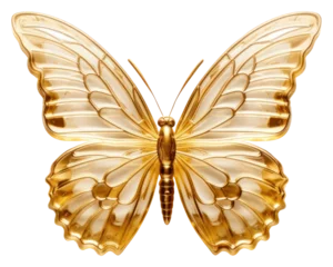 Poster PNG Shiny golden butterfly white background accessories fragility © Rawpixel.com
