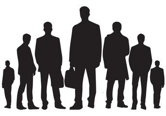 black silhouette group of man vector 