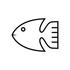 Fish line icon vector