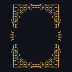 Luxury gold frame vintage ornament art