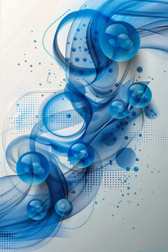 abstract blue bubbles dots biotechnology super color graphics flowing forms dissolving comprehensive sparse floating particles signature bubbly varying