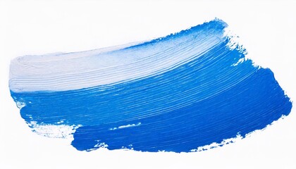 blue acrylic stain element on white background. with brush and paint texture hand-drawn.