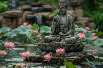 Tranquil image reflecting the essence of Buddha Purnima in serene surroundings