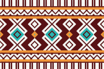 Ethnic abstract ikat art design. Seamless pattern in tribal, folk embroidery, and Mexican style. Seamless abstract ikat pattern.background ,carpet,wallpaper,clothing,