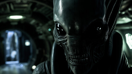 Alien on space ship