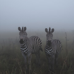 Fototapeta na wymiar zebras in serengeti national park city ai gerntive