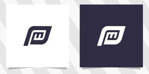 letter pm mp logo design