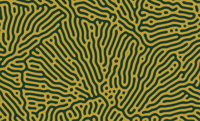 Yellow and Green Organic Turing Seamless Pattern. Abstract organic background