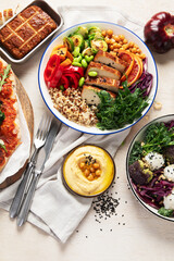 Green, healthy vegetarian food for lunch or dinner.