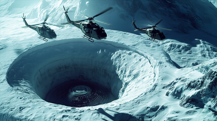 Military jets over Antarctic buried UFO