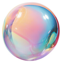 Obraz premium PNG An iridescence Bubble isolated on clear pale solid white background bubble sphere lightweight