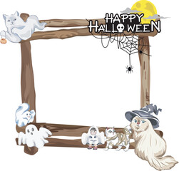 Halloween frame on transparent background.