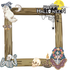 Halloween frame on transparent background.