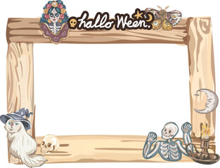 Halloween frame on transparent background.