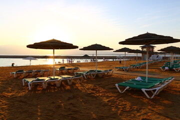 The Dead Sea is a closed, endorheic body of water in the Middle East between Israel and Jordan.