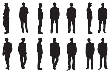 Set of Smart Businessman silhouette vector illustration
