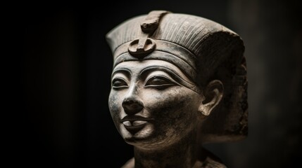 Ancient Egyptian statue in Dramatic Lighting - obrazy, fototapety, plakaty