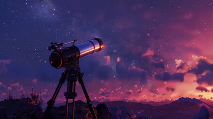 A telescope against the backdrop of the night sky.