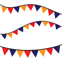 Carnival garland, birthday party decoration. Rainbow Pennant Banner Flags. Colorful multicolored triangular flags. Triangle flags template.. 11:11