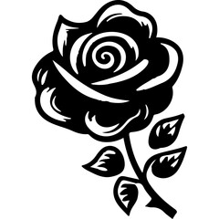 black flower icon isolated