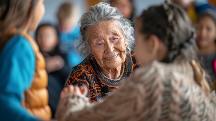 Inter generational Dance Lesson in Community Hall