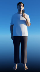 Man Holding A Phone 3D Rendered Image