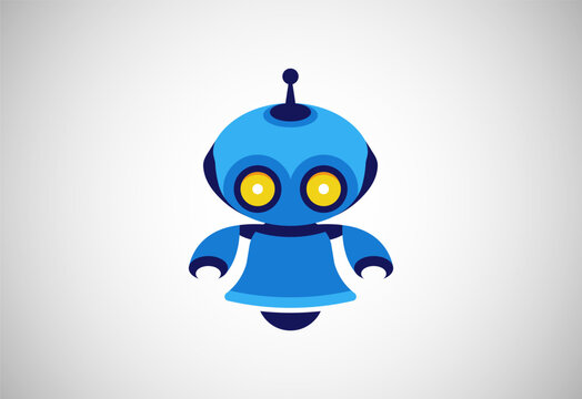 Robot bell logo design vector illustration