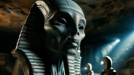 Ancient alien face statue