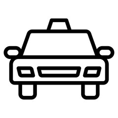 taxi icon line style, suitable for web and mobile app.