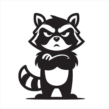 recommend clip art: Angry raccoon in arm-crossed silhouette