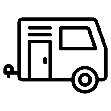 recommend clip art: caravan icon line style, suitable for web and mobile app.