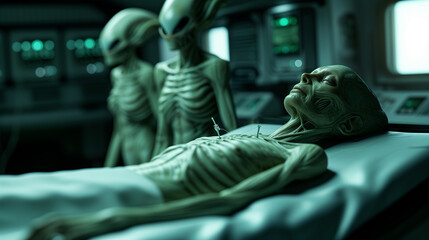 Human hybrid on alien ship