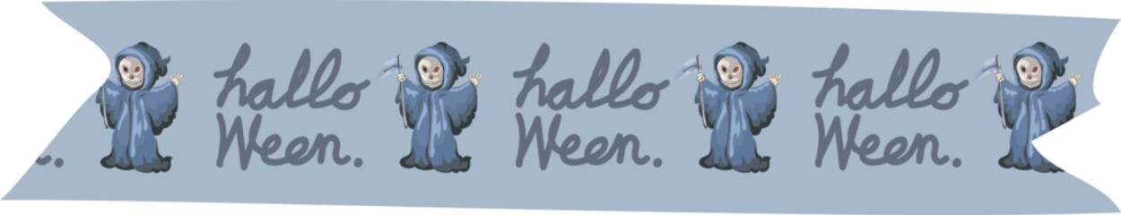 Halloween washi tape on transparent background.