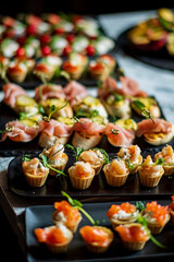 appetizers on the catering table