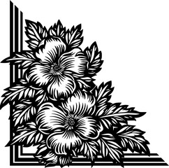Border corner ornament fancy floral