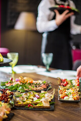 appetizers on the catering table
