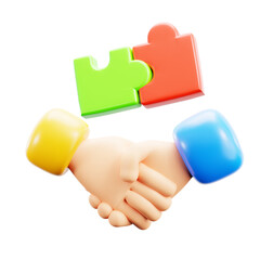 3D Puzzle Handshake Icon - 785878570