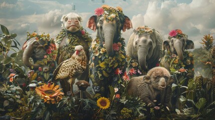 Surreal Animals in Eco-Friendly Fashion Show