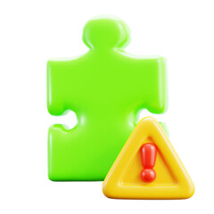 3D Warning Puzzle Icon - 785878918